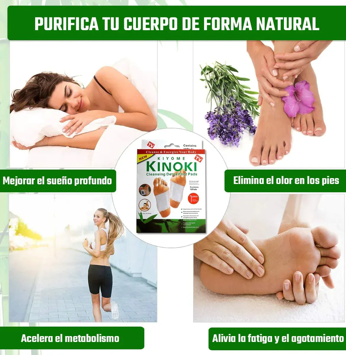 Parches Detox Kinoki Para Pies Caja X 10
