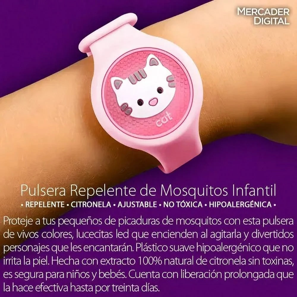 3 Pulseras repelentes de mosquitos para niños